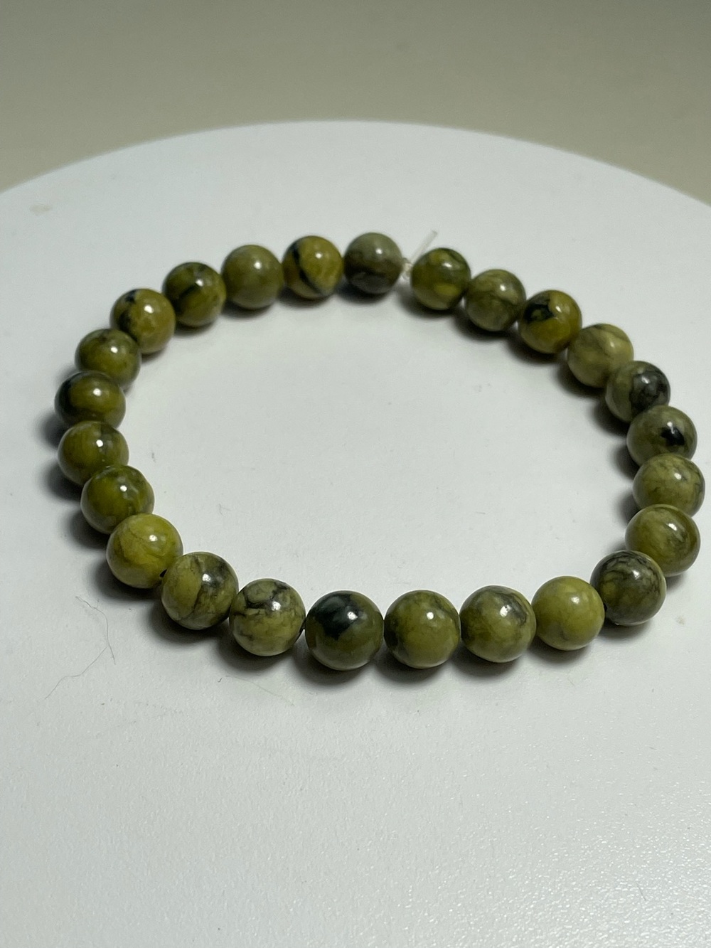 African Jade; Serpentine, Boho Beaded, Stretchy, Stackable Bracelet.